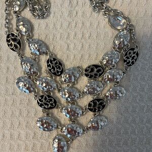 Elegant Silver and Black Necklace